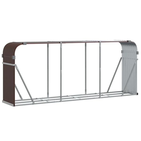 Kaminholzregal Braun Verzinkter Stahl 234 cm