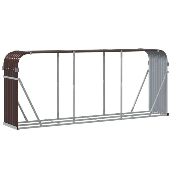 Kaminholzregal Braun Verzinkter Stahl 234 cm