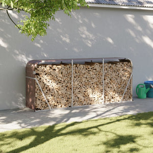 Kaminholzregal Braun Verzinkter Stahl 234 cm