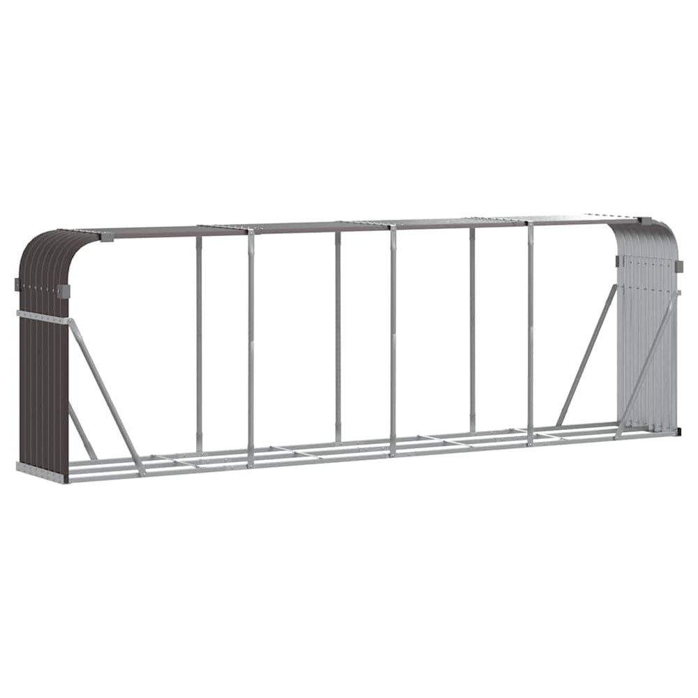 Kaminholzregal Braun Verzinkter Stahl 300 cm