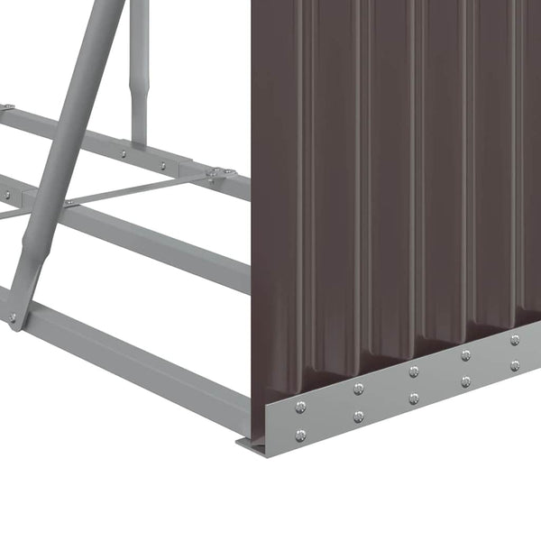 Kaminholzregal Braun Verzinkter Stahl 300 cm