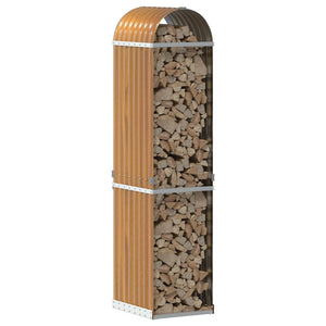 vidaXL Range-bûches aspect bois 40x45x170 cm acier galvanisé