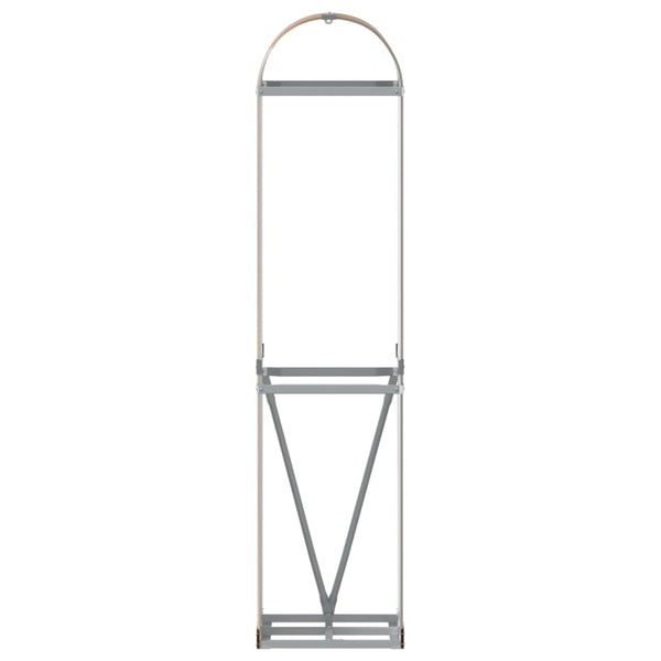 vidaXL Range-bûches aspect bois 40x45x170 cm acier galvanisé