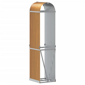 vidaXL Range-bûches aspect bois 40x45x170 cm acier galvanisé
