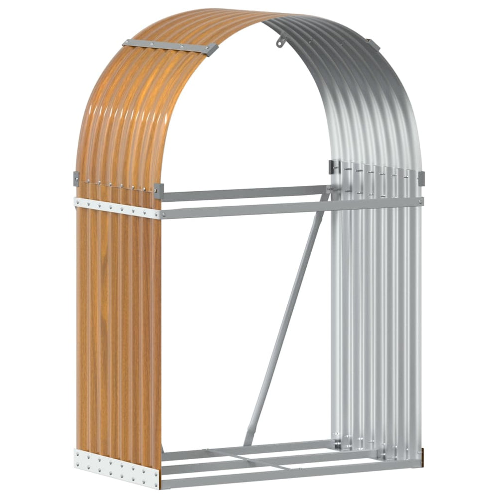 Kaminholzregal Holzoptik Verzinkt 80x45x120cm
