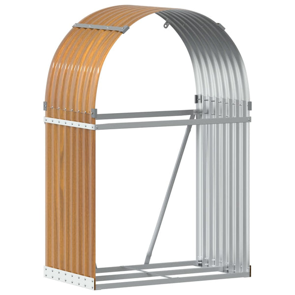 vidaXL Bûcher imitation bois 80x45x120 cm Acier galvanisé