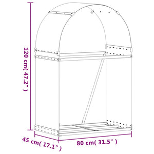 vidaXL Bûcher imitation bois 80x45x120 cm Acier galvanisé