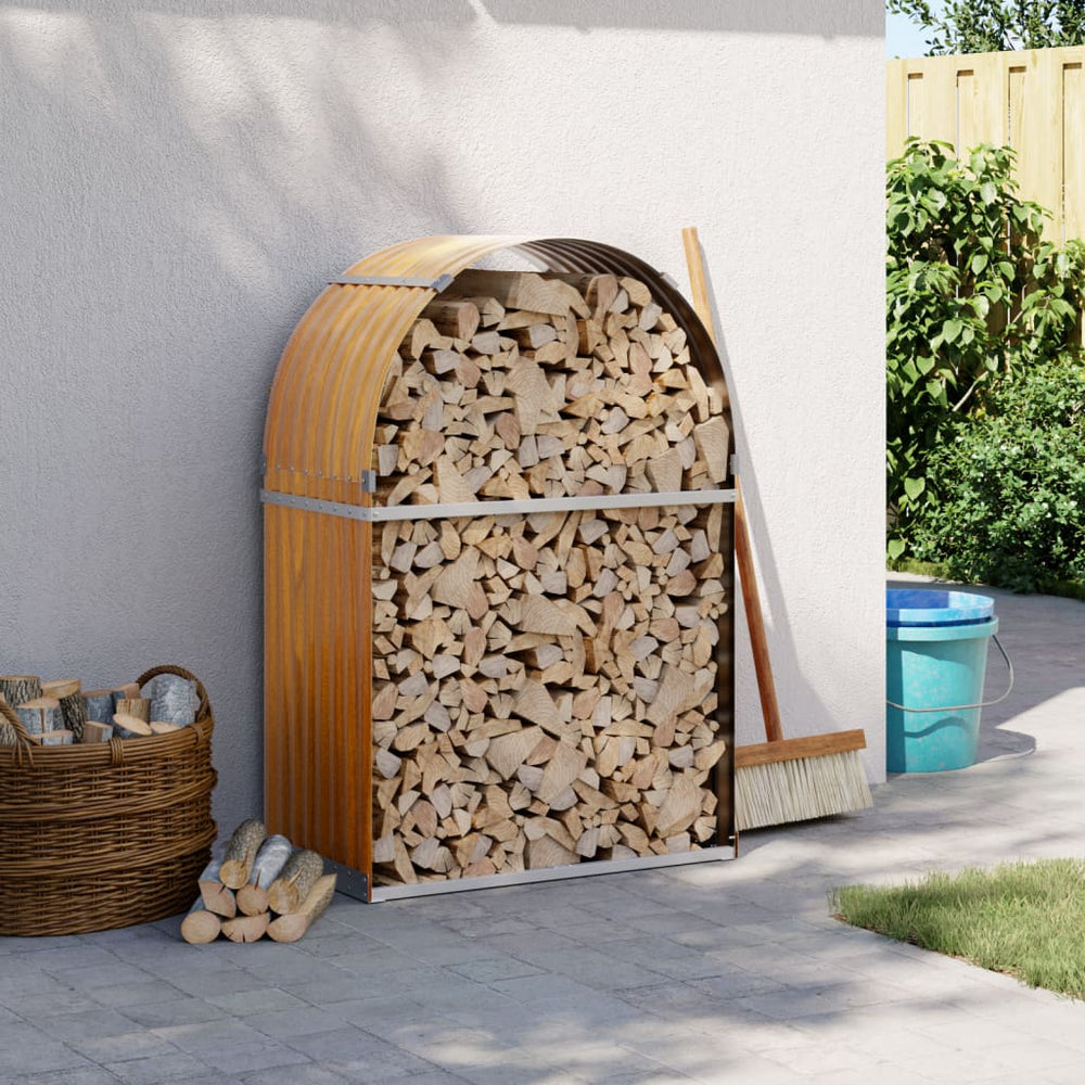 Kaminholzregal Holzoptik Verzinkt 80x45x120cm