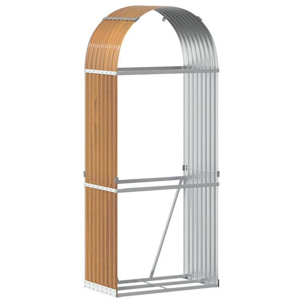 Kaminholzregal Holzoptik Verzinkt 80x45x190cm