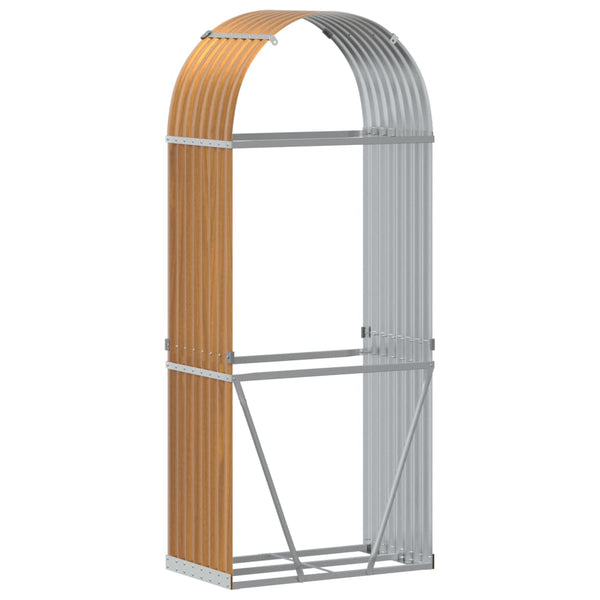Kaminholzregal Holzoptik Verzinkt 80x45x190cm