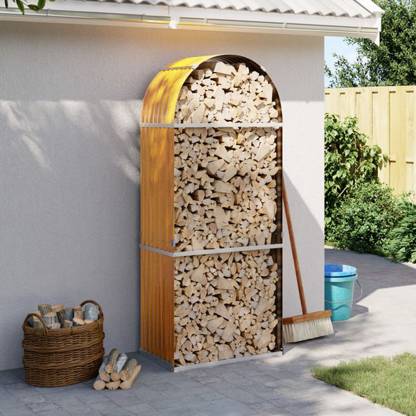 Kaminholzregal Holzoptik Verzinkt 80x45x190cm