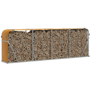 Kaminholzregal Holzoptik 300cm Verzinkt