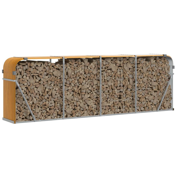 Kaminholzregal Holzoptik 300cm Verzinkt