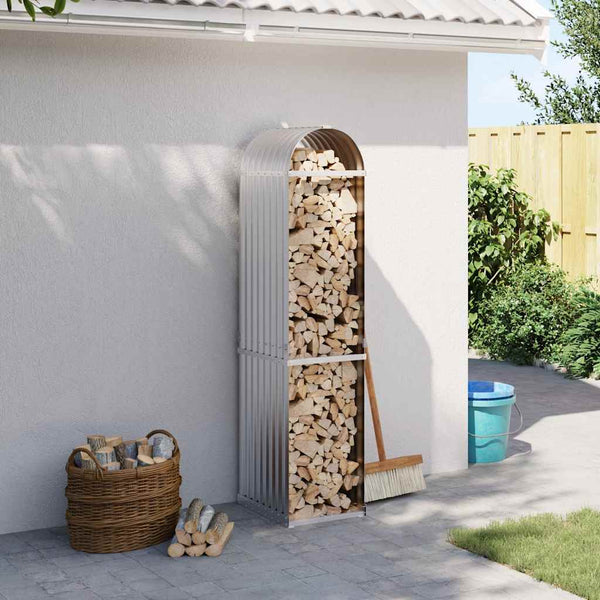 Kaminholzregal Silber Verzinkt 40x45x170cm