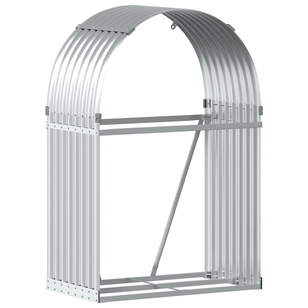 Kaminholzregal Silber Verzinkt 80x120cm