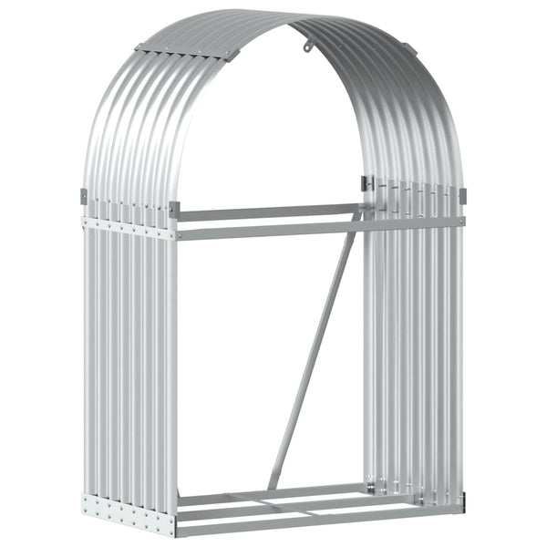 Kaminholzregal Silber Verzinkt 80x120cm