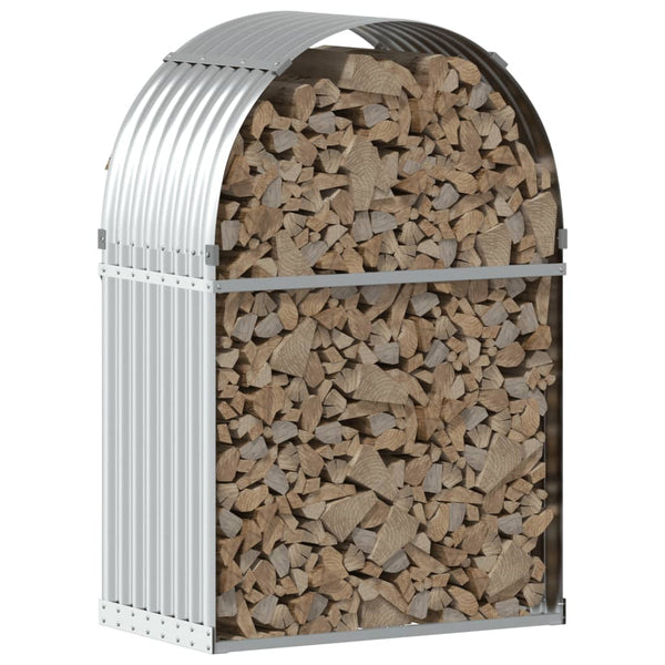 Kaminholzregal Silber Verzinkt 80x120cm