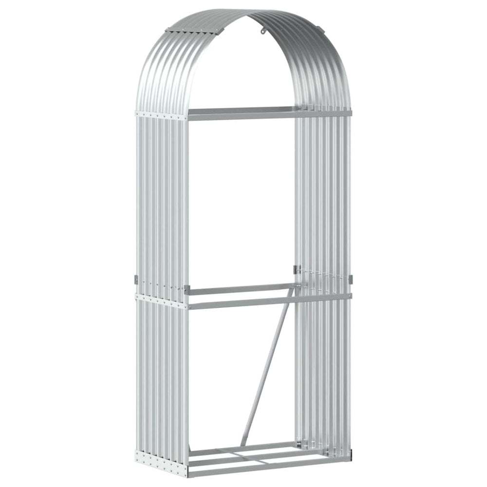 Kaminholzregal Silber Verzinkt 80x190 cm