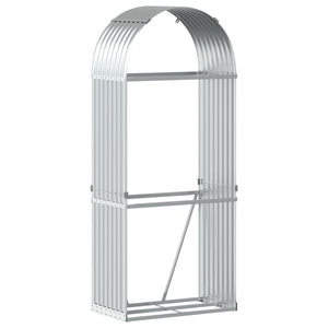 Kaminholzregal Silber Verzinkt 80x190 cm
