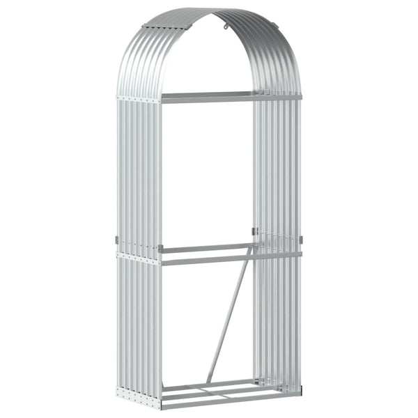 Kaminholzregal Silber Verzinkt 80x190 cm