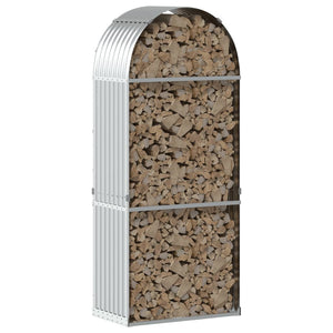 Kaminholzregal Silber Verzinkt 80x190 cm