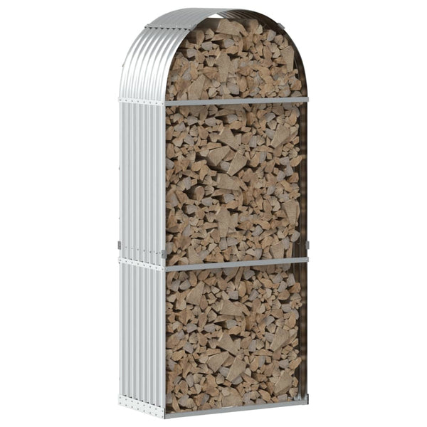 Kaminholzregal Silber Verzinkt 80x190 cm