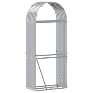Kaminholzregal Silber Verzinkt 80x190 cm