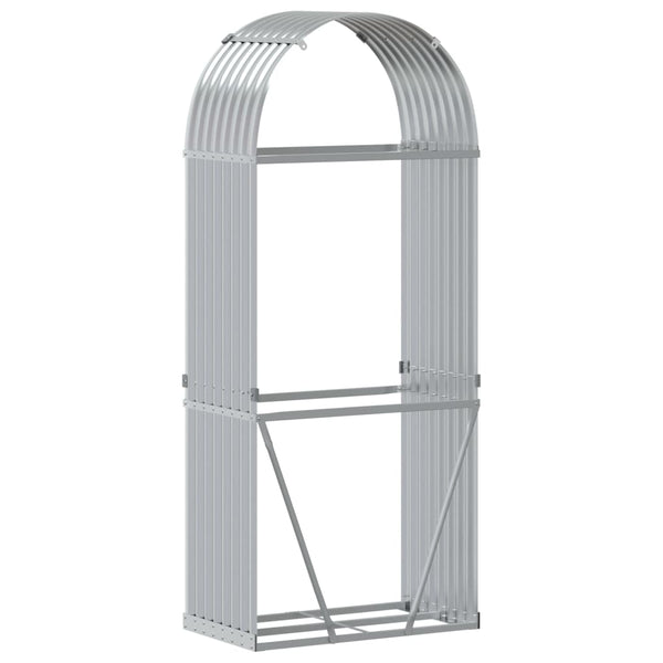 Kaminholzregal Silber Verzinkt 80x190 cm