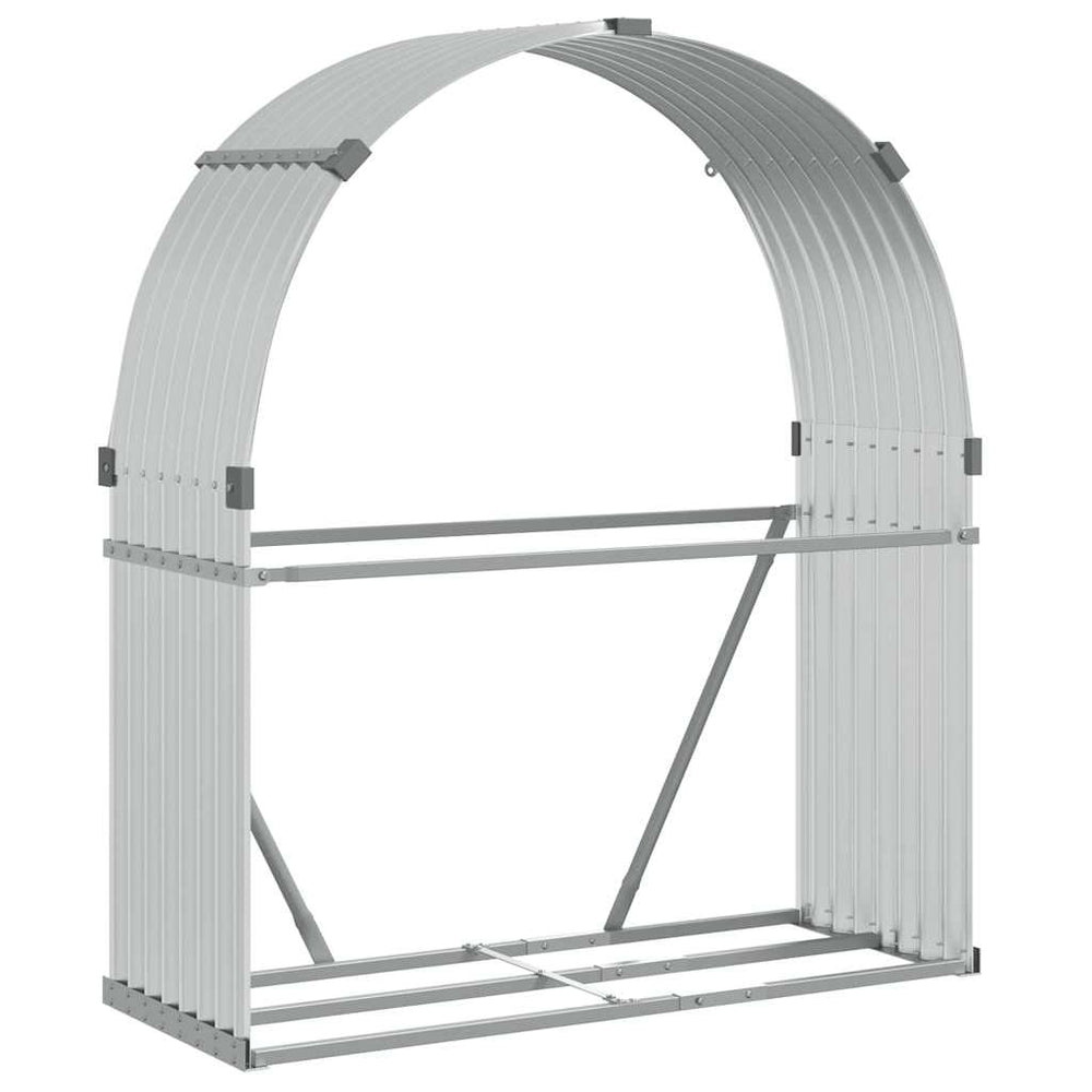 Kaminholzregal Silber Verzinkt 120x45x140cm