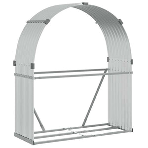 Kaminholzregal Silber Verzinkt 120x45x140cm