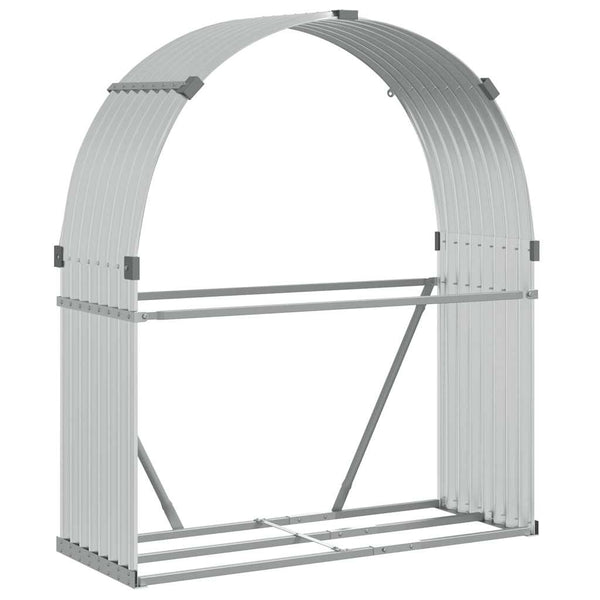 Kaminholzregal Silber Verzinkt 120x45x140cm