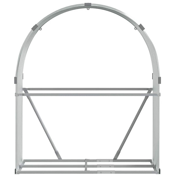 Kaminholzregal Silber Verzinkt 120x45x140cm
