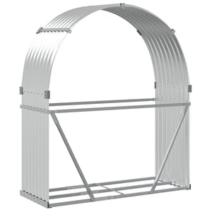 Kaminholzregal Silber Verzinkt 120x45x140cm