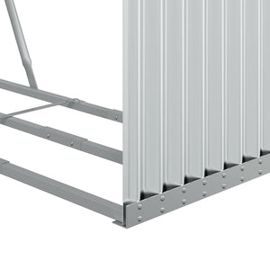 Kaminholzregal Silber Verzinkt 120x45x140cm