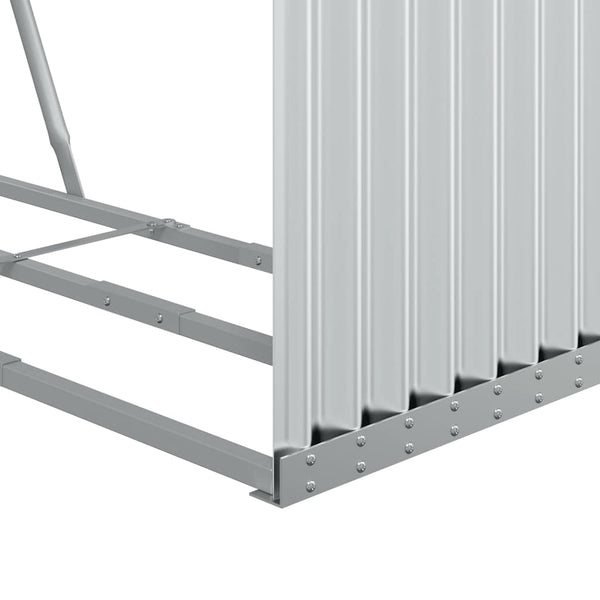 Kaminholzregal Silber Verzinkt 120x45x140cm