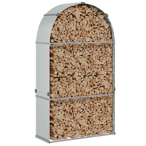 Kaminholzregal Silber Verzinkt 120x45x210cm