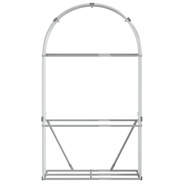 Kaminholzregal Silber Verzinkt 120x45x210cm