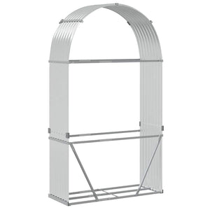 Kaminholzregal Silber Verzinkt 120x45x210cm