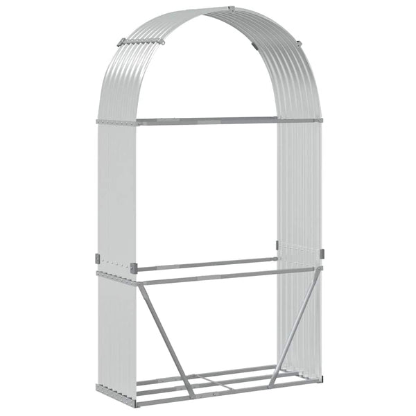 Kaminholzregal Silber Verzinkt 120x45x210cm