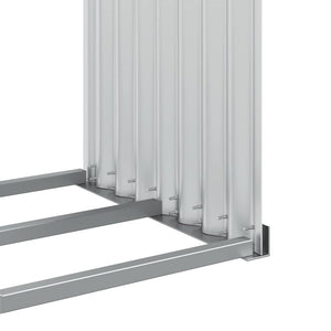 Kaminholzregal Silber Verzinkt 120x45x210cm
