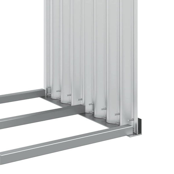 Kaminholzregal Silber Verzinkt 120x45x210cm