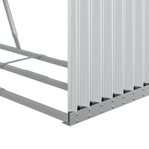 Kaminholzregal Silber Verzinkt 120x45x210cm