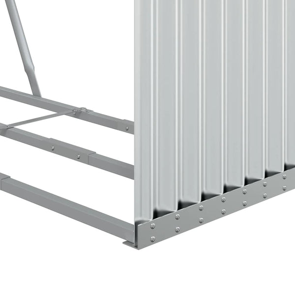 Kaminholzregal Silber Verzinkt 120x45x210cm
