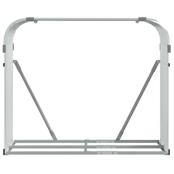 Kaminholzregal Silber Verzinkt 120x100 cm