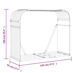 Kaminholzregal Silber Verzinkt 120x100 cm