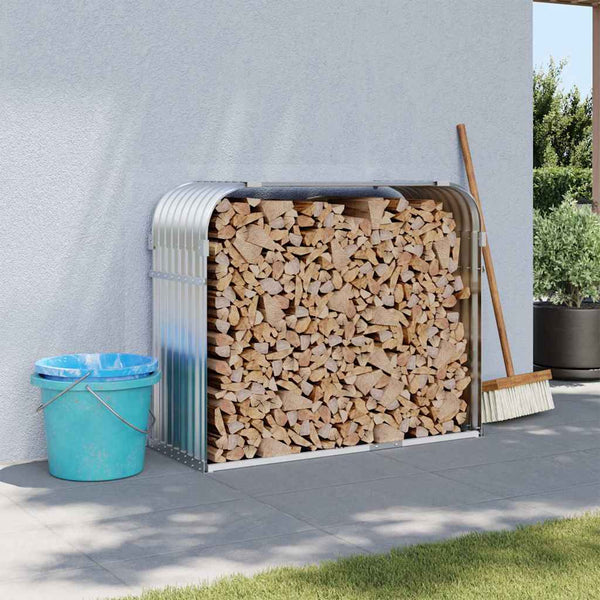 Kaminholzregal Silber Verzinkt 120x100 cm