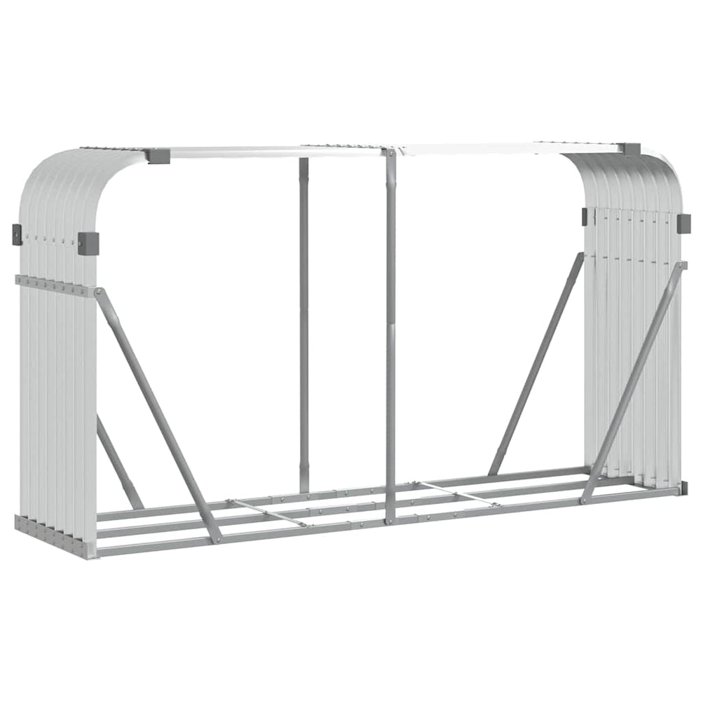 Kaminholzregal Silber Verzinkt 180 cm