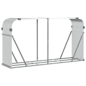 Kaminholzregal Silber Verzinkt 180 cm