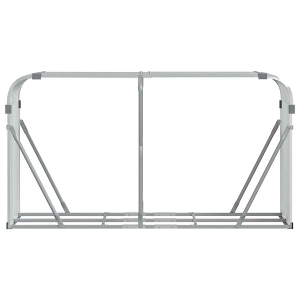 Kaminholzregal Silber Verzinkt 180 cm