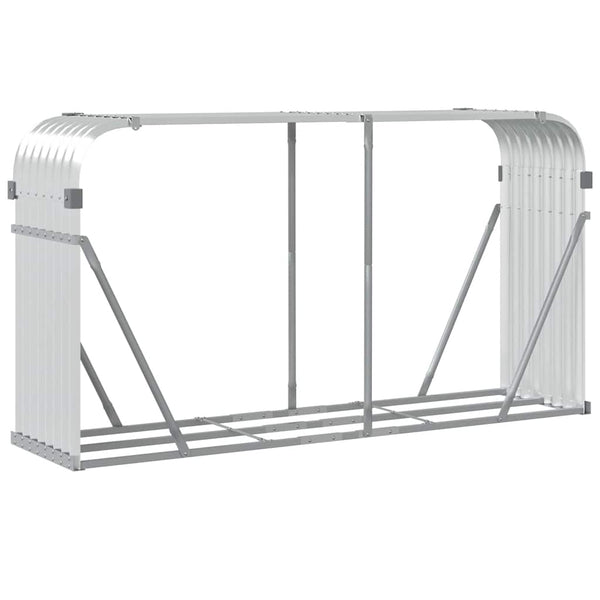 Kaminholzregal Silber Verzinkt 180 cm